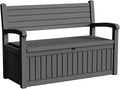 DRATO 75 Gallon Storage Bench Deck Box Outdoor Indoor,Lockable Durable All-Weather Seating with Hidden Storage,Deck Storage for Garden, Pool, Patio