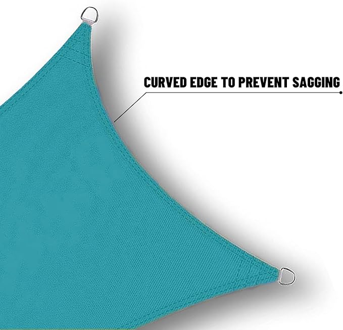 SUNNY GUARD Waterproof Sun Shade Sail 7' x 7' Turquoise Blue Rectangle UV Block Sunshade for Backyard Yard Deck Patio Garden Outdoor Activities and Facility(Customized)