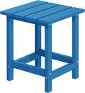 MUCHENGHY Adirondack Outdoor Side Table, 14.7" Patio Side Table Weather Resistant, HDPE Outdoor End Tables for Patio, Navy Blue