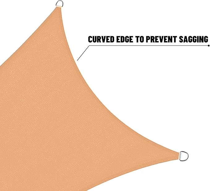 SUNNY GUARD Custom Size 9'x9'x9' Peach Fuzz Sun Shade Sail Triangle UV Block Shade for Backyard Yard Patio Deck Garden(Customized)