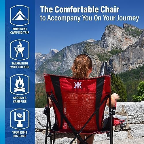 Kijaro Dual Lock Portable Camping Chair - Versatile Folding Sports and Outdoor Chair for Lawn - Locks Position - Ionian Turquoise