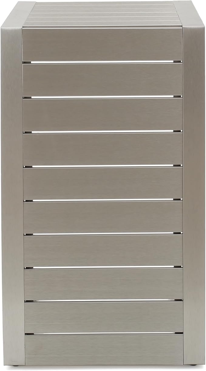 Christopher Knight Home Cape Coral Aluminum C-Shaped End Table, Silver