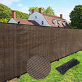 UPGRADE Privacy Fence Screen 4'x3' Brown Outdoor 90% Visibility Blockage 170 GSM Mesh Shade Cover Panels for Backyard,Balcony,Home Decoration with Zip Ties,Customized Avaliable