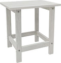 Adirondack Side Table - HDPS Weather Resistant, End Table for Patio, Pool, Deck, Porch, Indoor/Outdoor Use, White
