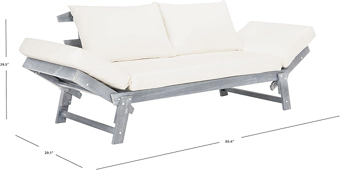 Safavieh PAT6745A Outdoor Collection Tandra Grey Modern Contemporary Daybed Day Bed