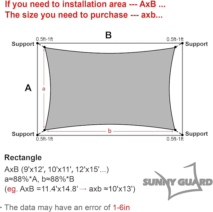 SUNNY GUARD Custom Size 9'x9' Brown Sun Shade Sail Rectangle UV Block Shade for Backyard Yard Patio Deck Garden(Customized)