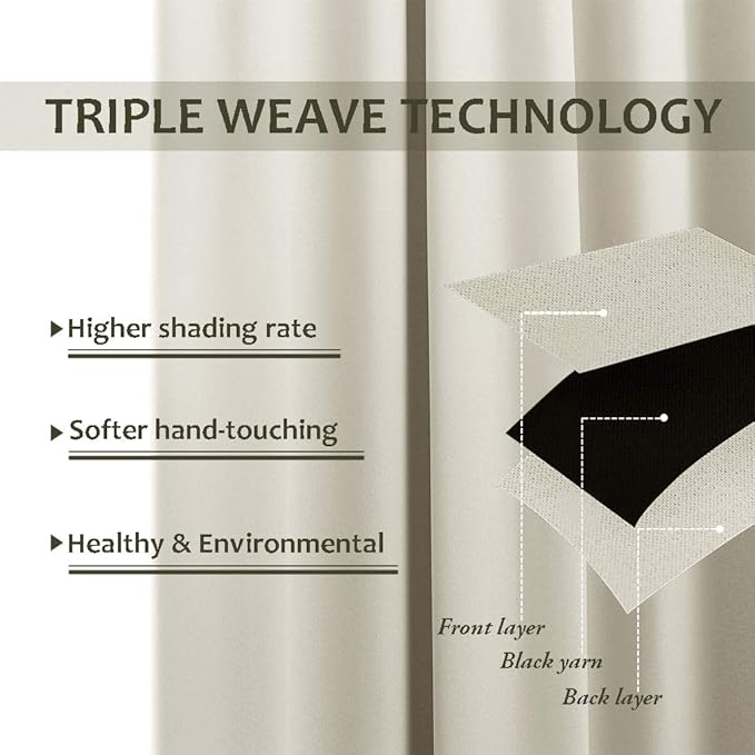 NICETOWN Outdoor Patio Curtain W66 x L95, Waterproof & Weatherproof Drapes for Porch Gazebo Pergola Shower Pool Outside Deck, Privacy Protection Drape for Summer & Winter, 1 Panel, Beige