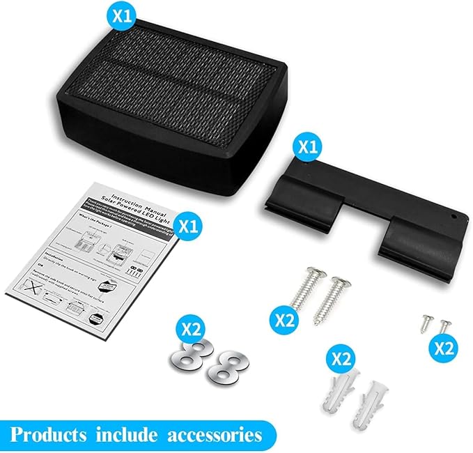 OOSSXX Solar Power Deck LED Light Clip-On Yard Security Sign Spotlight (Large Capacity Battery, Max14 Hours Working)