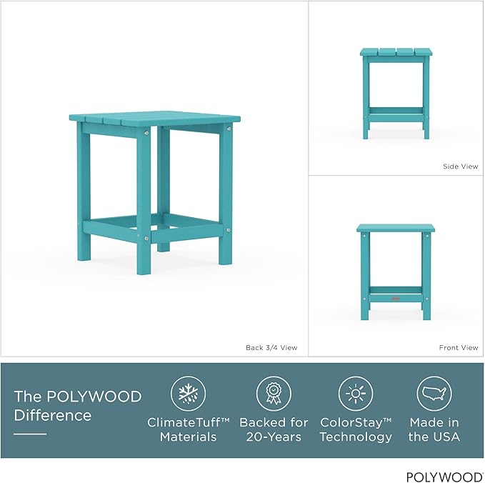 POLYWOOD Long Island 18" Side Table, Aruba