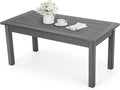 Stoog Outdoor Coffee Table, All-Weather HIPS Patio Coffee Table, for Backyard, Porch, Garden, Pool & Deck, Grey