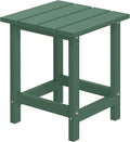 MUCHENGHY Adirondack Outdoor Side Table, 14.7" Patio Side Table Weather Resistant, HDPE Outdoor End Tables for Patio, Green
