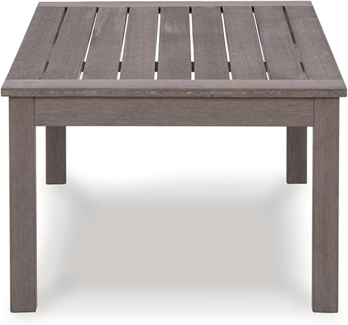 Signature Design by Ashley Hillside Barn Contemporary Weather Resistant Outdoor Coffee Table, Dark Brown