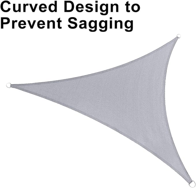 LOVE STORY Custom Size 10'x12'x15.6' Silver Grey Sun Shade Sail Triangle Sunshade Fabric Awning Canopy for Patio Backyard Carport Pergola (Customized)