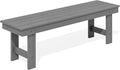 SERWALL 2-Person Outdoor Bench Backless, HDPE Outdoor Benches Weatherproof, 700 Lbs Weight Capacity, Poly Lumber Patio Furniture for Garden, Porch and Park, Grey