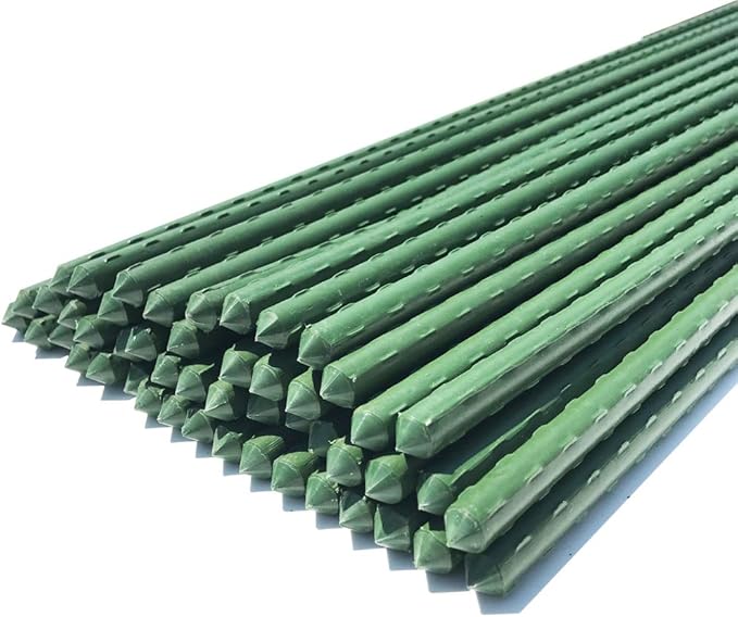 WAENLIR Garden Stakes 57 inch 4.8ft Sturdy Tomato Stakes, Plant Stakes for Outdoor Plants, Plant Support Sticks for Gardening, Pack of 50