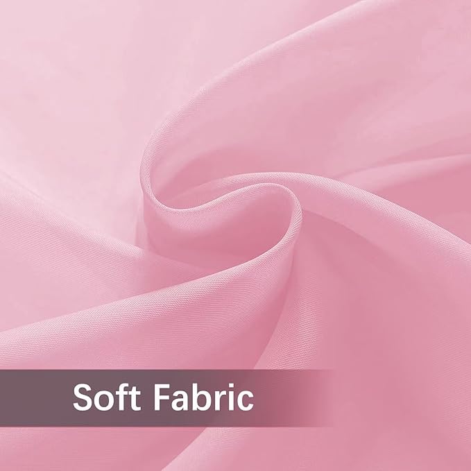 SpaceDresser Waterproof Outdoor Sheer Curtains for Patio - 4 Panels Rod Pocket Indoor Voile Sheer Curtain for Living Room,52W x 96L inch, Light Pink