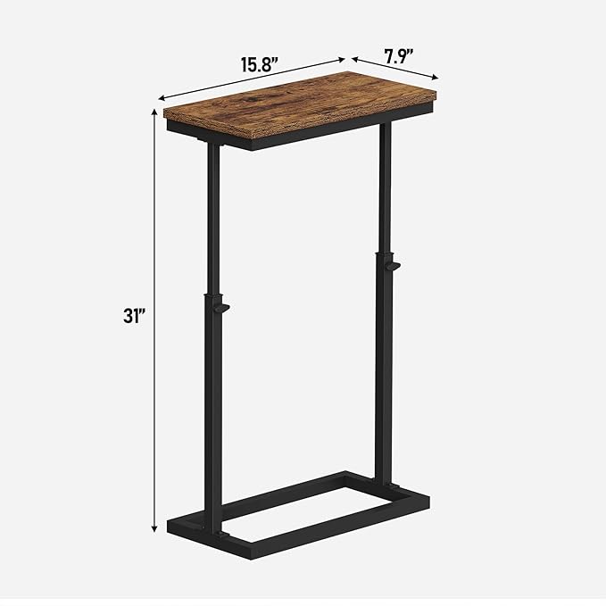TUTOTAK End Table, Side Table, Tall Couch Table, Sofa Table, Living Room, Bed Room, Brown TB01BB0832