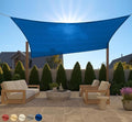GORILLA GRIP Heavy Duty Sun Shade, UV Protection Fade Tear and Rust Resistant Rectangle Sunshade Canopy, Curved Edges Blocks Sunlight, Breathable Sail, Outdoor Patio, Lawn Garden, 6x10 FT Blue