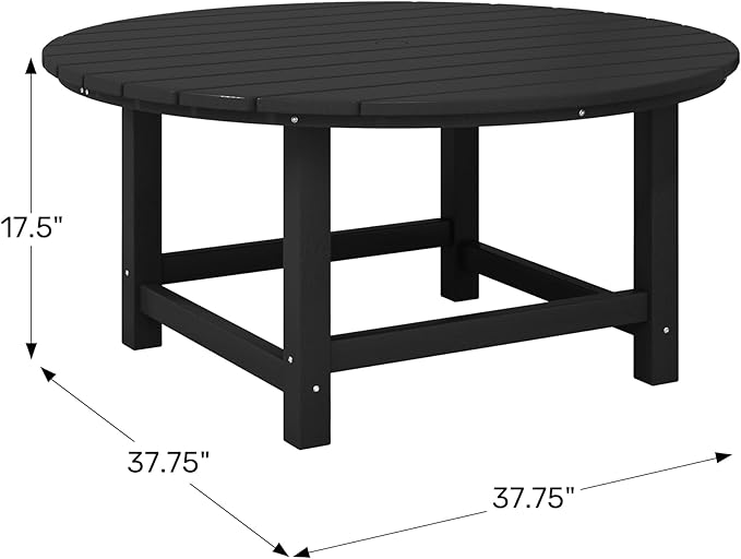 WestinTrends Malibu Low Outdoor HDPE Round Patio Coffee Table, Lime