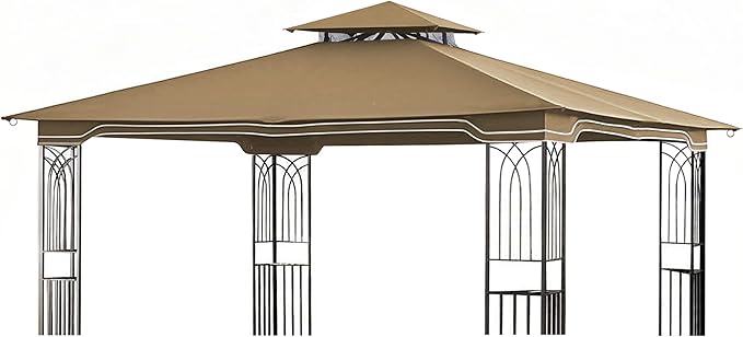 SCOCANOPY Replacement Gazebo Canopy for 10 x 12 Regency II Patio Gazebo Model L-GZ798PST,A101004104,A101004105 (Beige)