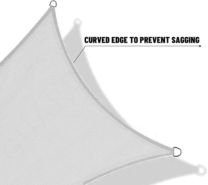 SUNNY GUARD Custom Size 9'x18' Silver Grey Sun Shade Sail Rectangle UV Block Shade for Backyard Yard Patio Deck Garden(Customized)