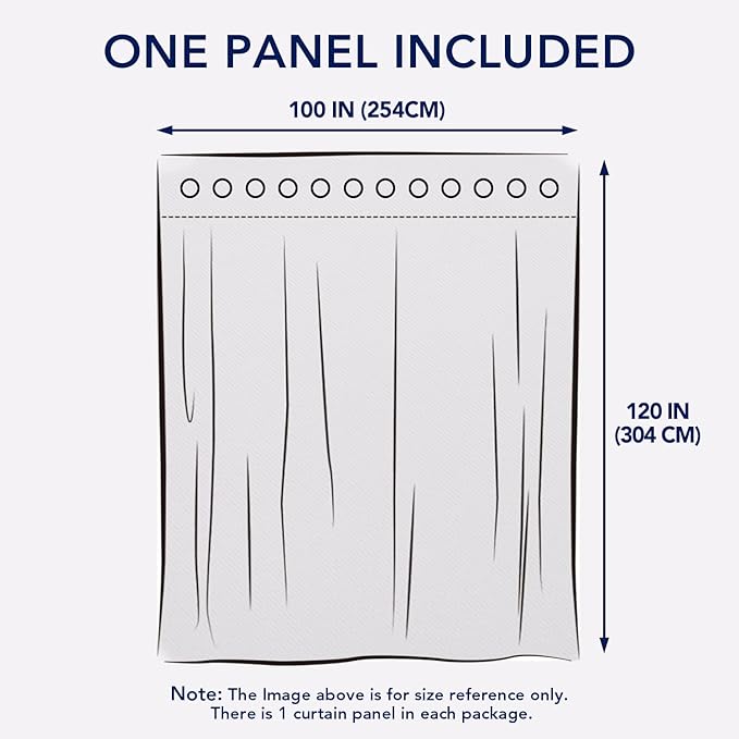 PureFit Outdoor Curtains for Patio Waterproof Weatherproof, UV Resistant Outside Curtains for Gazebo, Front Porch, Pergola, Sun Blocking Privacy Curtain, 100W x 120L inch, 1 Panel, Navy Blue