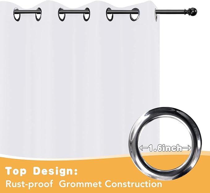 HolidayIdeas White Outdoor Curtains for Patio Waterproof, 4 Panels - 54 x 84 Inch - Privacy Protection & Light Filtering Curtains Grommet Outside Curtains for Porch, Gazebo, Pergola, Backyard