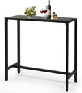 Outvita Outdoor Bar Table, 37" Height Patio Pub Table with Waterproof Frame and Adjustable Foot for Hot Tub, Patio, Backyard, Balcony, Hallway, Bistro Rectangle, Black