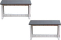 Bench, Deep Grey Top with Warm Grey Sides, 2 Pack - Proudly Made in The USA, Click and Lock Hardware-Free Assembly, Durable and Stylish Outdoor Seating