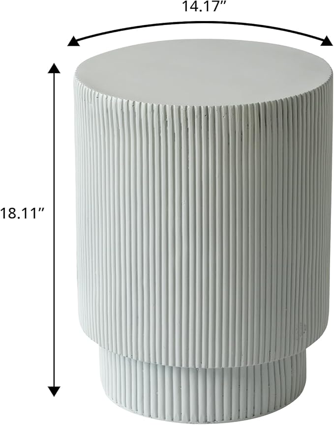 LeisureMod Eden Modern Side End Table – Indoor and Outdoor Accent Table for Living Room, Bedroom, Patio, Balcony, Porch, Garden, Small Spaces in Light Grey