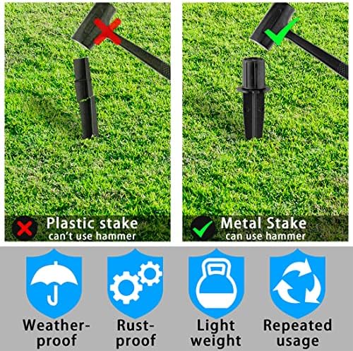 Metal Stakes Solar Lights Replacement Spike - Outdoor Ground Stake for Garden Lights Landscape Yard Pathway Patio Christmas Lamps Pole (Metal-6 Pack) - 0.78x5.36 inches