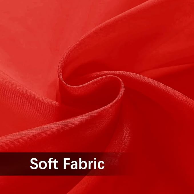 SpaceDresser Waterproof Outdoor Sheer Curtains for Patio - 2 Panels Rod Pocket Indoor Voile Sheer Curtain for Living Room,100W x 108L inch, Red
