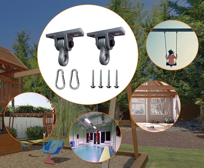 Heavy Duty Green Swing Hangers Screws Bolts Included Over 5000 lb Capacity Playground Porch Yoga Seat Trapeze Wooden Sets Indoor Outdoor 2 Pack