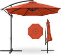 Best Choice Products 10ft Offset Cantilever Hanging Market Patio Umbrella, 8 Sturdy Ribs, Easy Adjustment - Rust