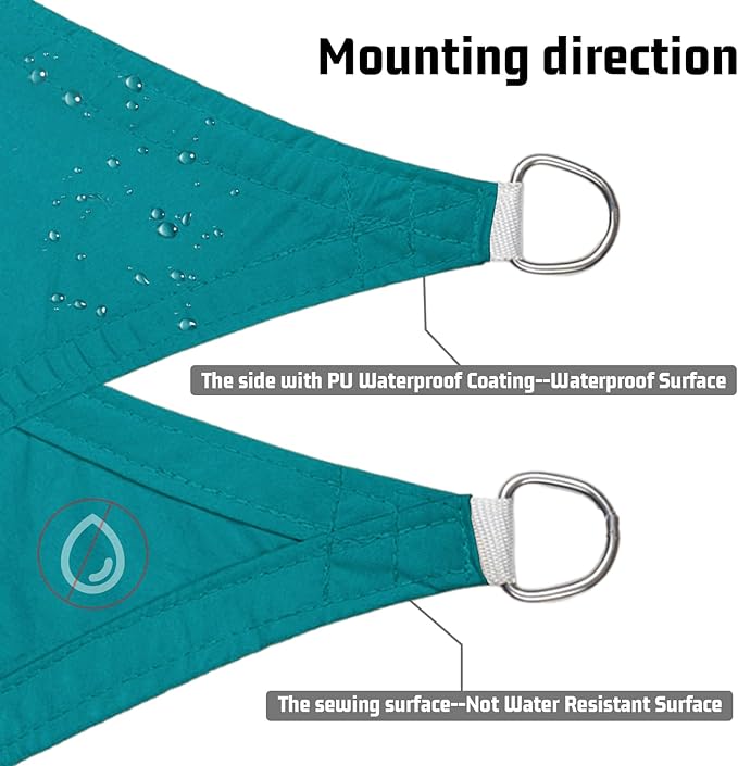 LOVE STORY Rectangle 7'x8' Waterproof Sun Shade Sail Canopy UV Block for Outdoor Patio Backyard Carport,Turquoise Blue(We Make Custom Size)