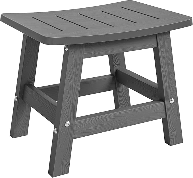 LUE BONA Outdoor Adirondack Ottomans, Footrest Footstool, Outdoor Foot Rest for Patio, HDPS All Weather Waterproof Footrest Footstool for Adirondack Chair, Dark Gray