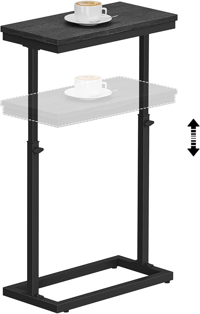 TUTOTAK End Table, Side Table, Tall Couch Table, Sofa Table, Living Room, Bed Room, Black TB01BK083