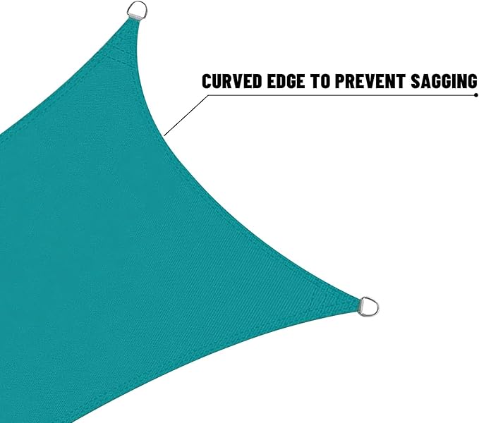 LOVE STORY Right Triangle 6'x12'x13.4' Waterproof Sun Shade Sail Canopy UV Block for Outdoor Patio Backyard Carport,Turquoise Blue(We Make Custom Size)
