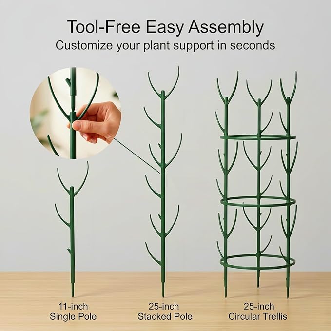 30-Pack Monstera Plant Support Stakes - Stackable Sticks for Indoor Plants up to 67" - Outdoor Garden Poles & Trellis with Tape & Twist Tie for Climbing Vines