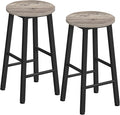 HOOBRO Bar Stools Set of 2, Counter Height Bar Stools, 25.8" Bar Stools for Kitchen Island, Industrial Kitchen Bar Chairs, for Dining Room, Kitchen, Bar, Greige and Black BG07BY01G1N2