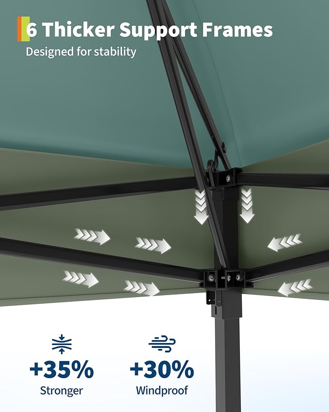 Canopy Tent 13x13 ft, Pop Up Gazebo One-Push Setup with 4 SandBags for Backyard Parties and BBQs, Mosquito Netting & Height Adjustable - Lake Blue