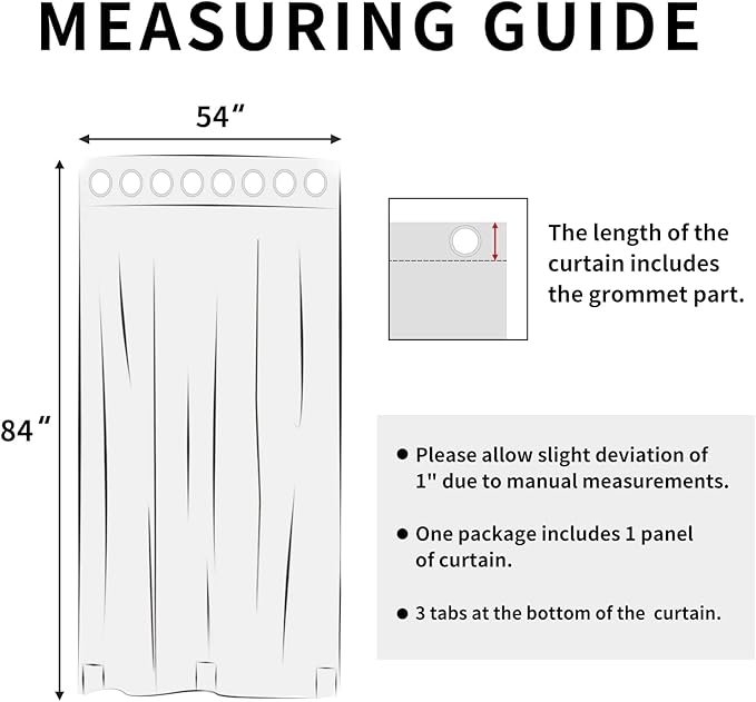 Easy-Going Linen Look Outdoor Curtains Waterproof Windproof Porch Curtains, Soft Thicken Outdoor Privacy Curtains for Patio, Gazebo, Grommet Top and Tab Bottom Drape, 1 Panel, 54x84 inch, Black
