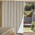 H.VERSAILTEX Blackout Curtains Durable Thick Textured Look 100% Blackout Patio Door Curtain Anti Rust Grommet Extra Wide Sliding Door Curtain Panel, Cobblestone, W100 x L84 inch