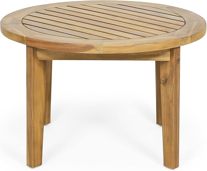 Solano Outdoor Circular Coffee Table - Acacia Wood - Teak