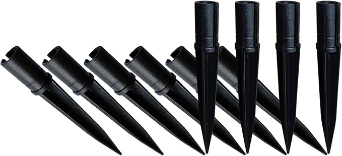 Replacement Stakes for Solar Lights, 10Pack ABS Reinforced Ground Spikes(Fit for Pole Outer Diameter 0.39 inch & Inner 0.51 inch), Solar Wheat Ear Lights Stakes for Outdoor Pathway Christmas
