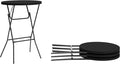 Flash Furniture Elon Round Folding Bar Height Table for Parties and Commercial Events, Indoor/Outdoor Plastic Bar Height Folding Table, 32", Set of 4, Black