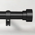 Time Forest Black Curtain Rods for Windows 32 to 150 Inch (2.6-12.5 Feet), 1 Inch Diameter Adjustable Heavy Duty Extra Long Curtain Rod, Modern Style Indoor Outdoor Window Drapery Rods with End Caps