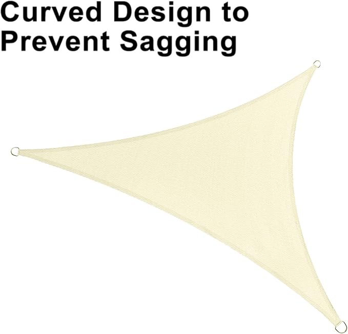 LOVE STORY Custom Size 12'x18'x21.6' Butter Cream Sun Shade Sail Right Triangle Sunshade Fabric Awning Canopy for Patio Backyard Carport Pergola (Customized)