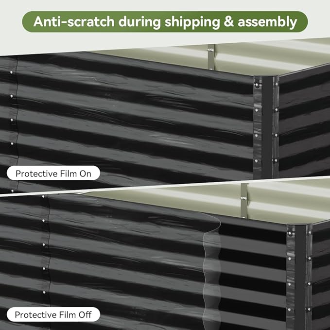 COMHOMA Galvanized Raised Garden Bed,Large Metal Planter Box for Outdoor Vegetables,Corrugated Steel Herbed Plants Container,Extra Deep Gardeners Kits with Open Bottom (2, 6x3x2FT)