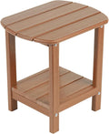 nalone Adirondack Side Table 16.5" Outdoor Side Table HDPE Plastic Double Adirondack End Table Small Table for Patio (Teak)